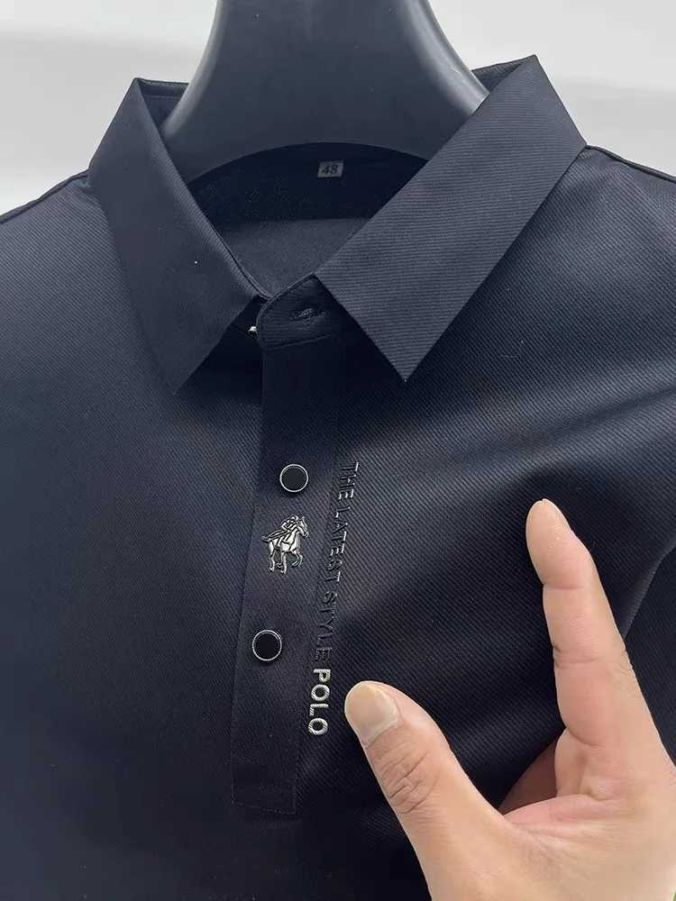 2015 Luxury Mens Short Sleeve High Quality Ice Silk Comfortable Golf Top Designer Brand Polo Shirt Summer Casual T-shirt W250504