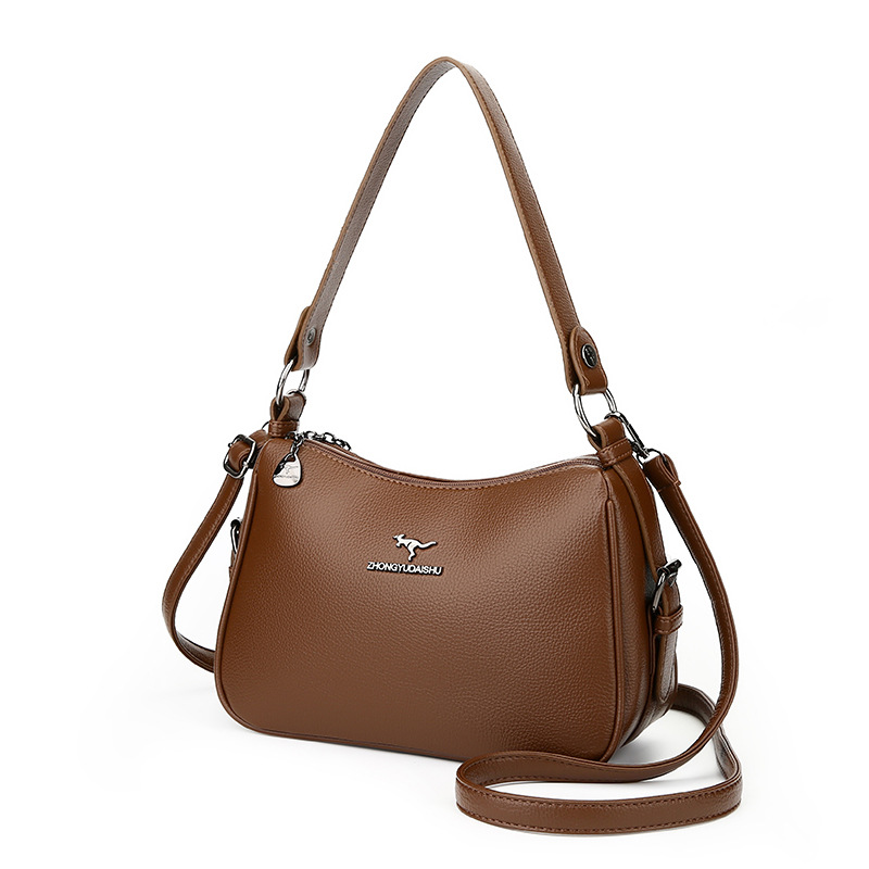 New simple fashionable versatile and elegant single-shoulder underarm bag, crossbody bag, high-end soft leather women's bag