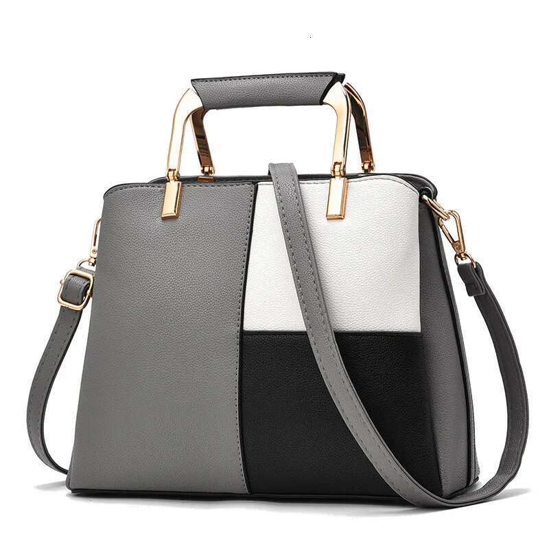 Women's Fashion Color Matching Handbag Simple Casual Large Capacity Shoulder Messenger Bag