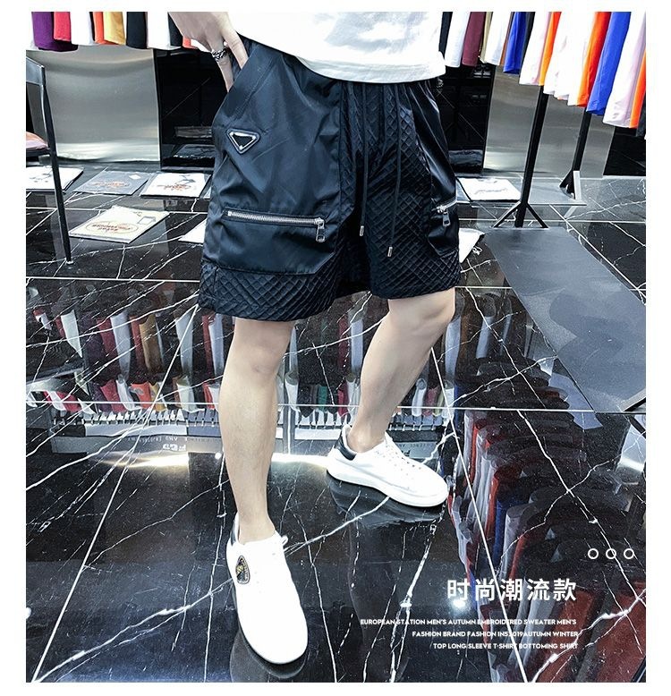 New Luxury Men's T-shirt European High-end Designer Patchwork Casual Short Sleeved Top T-shirt Summer Men's Fashion Letter Zipper Shorts Two