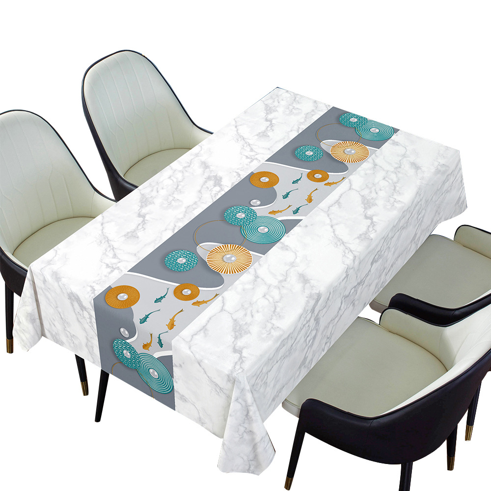 A879 light luxury high-grade tablecloth waterproof, oil-proof, scalding-proof and wash-free new pvc table mat tablecloth coffee table cloth rectangula