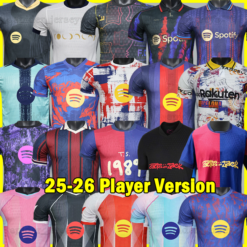 25 26 Barce LAMINE YAMAL Soccer Jerseys LEWANDOWSKI PEDRI RAPHINHA FERRAN 2024 2025 2026 Special Training Player Version Football Shirts BarcelonAES Men Uniforms