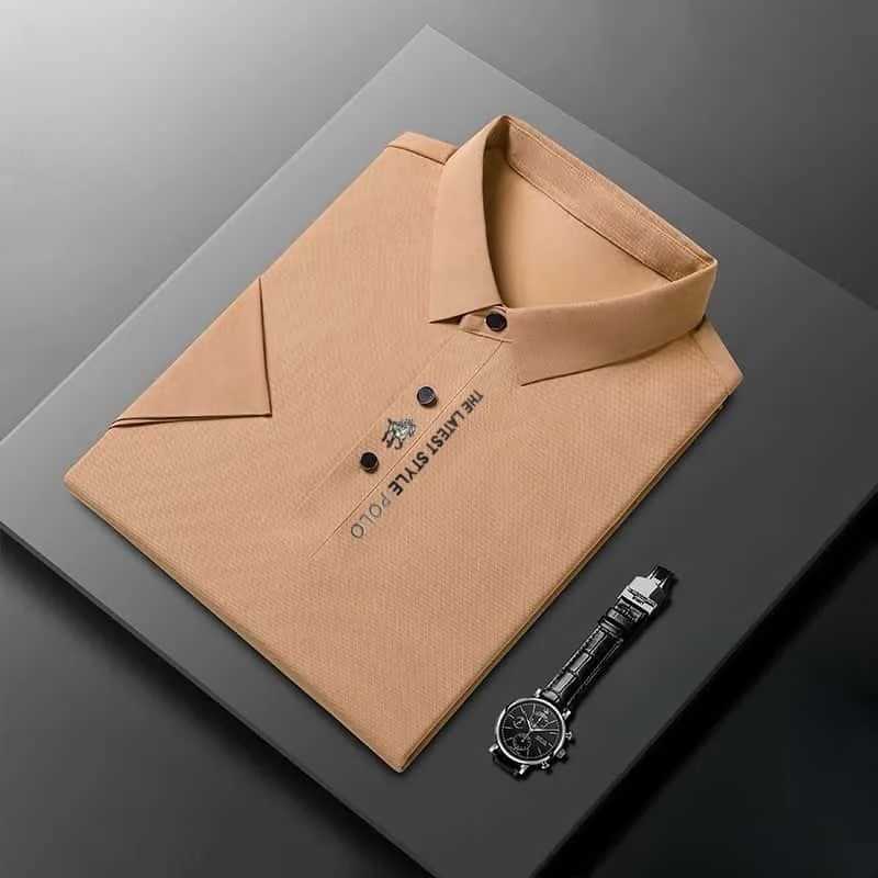 2015 Luxury Mens Short Sleeve High Quality Ice Silk Comfortable Golf Top Designer Brand Polo Shirt Summer Casual T-shirt W250504