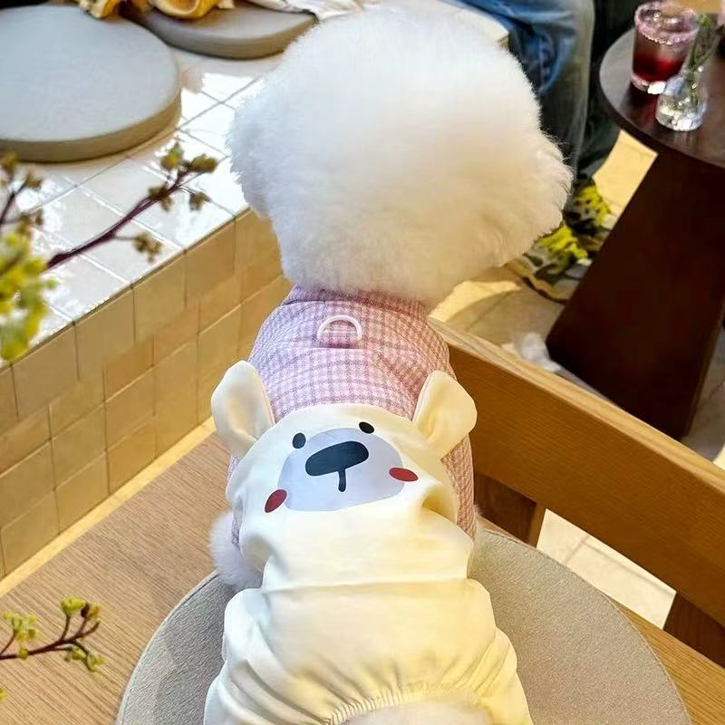 T00129 Summer Thin Lace Strawberry Pet Teddy Panda Cat Schnauzer Poodle Small Dog Clothes