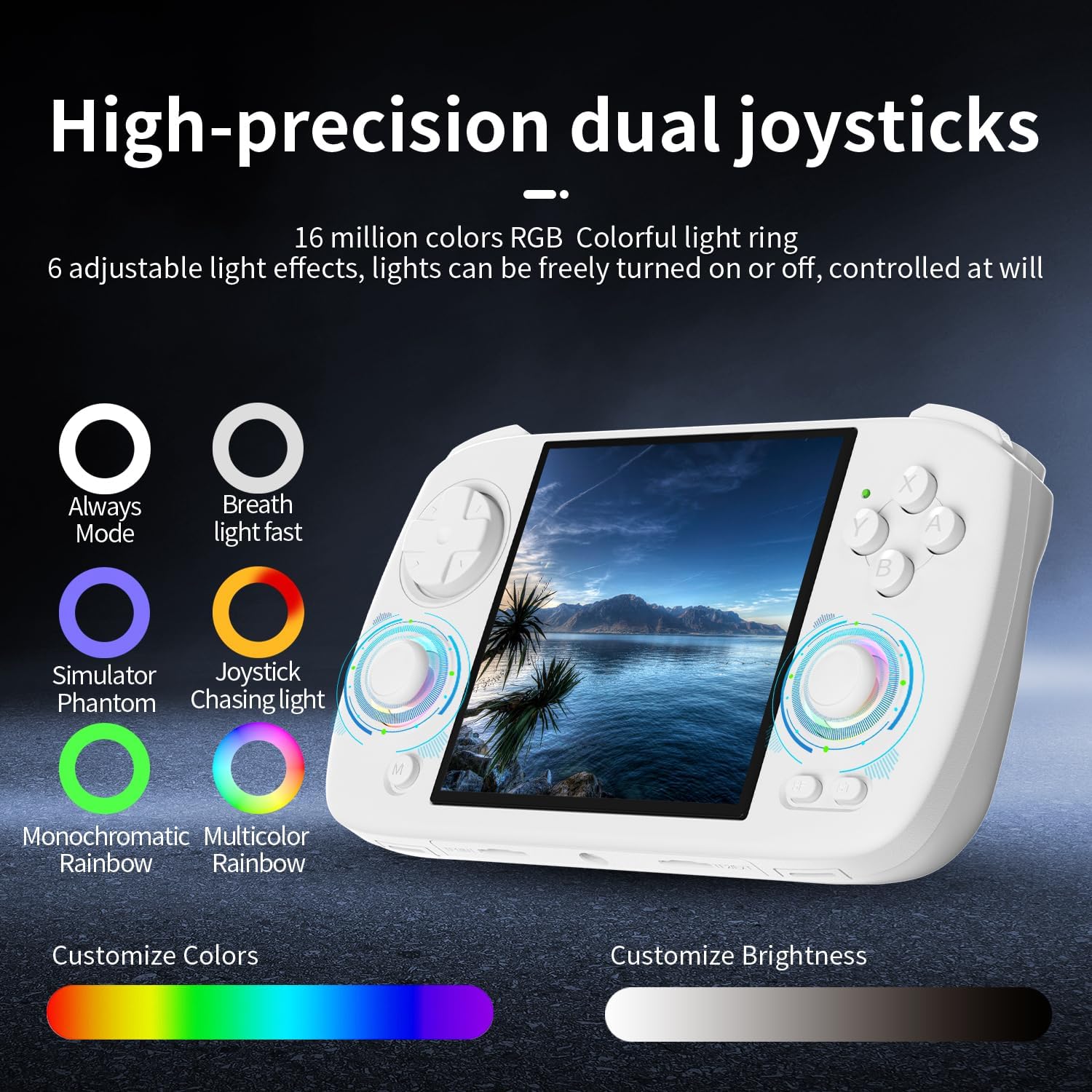 RG CubeXX Handheld Game Console with RGB Joystick Lighting, 3.95 Inch IPS Screen Linux System 3800mAh Battery, Built in 64G with 5421 Games, Supports 