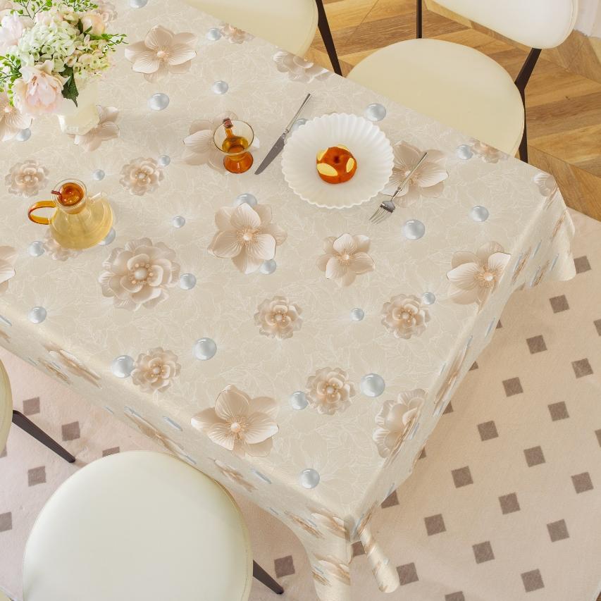 A868 Manufacturer Light Luxury ins Style Three-Dimensional Leather Tablecloth Disposable PVC Rectangular Net Red New Chinese Style Tea Table Tableclot
