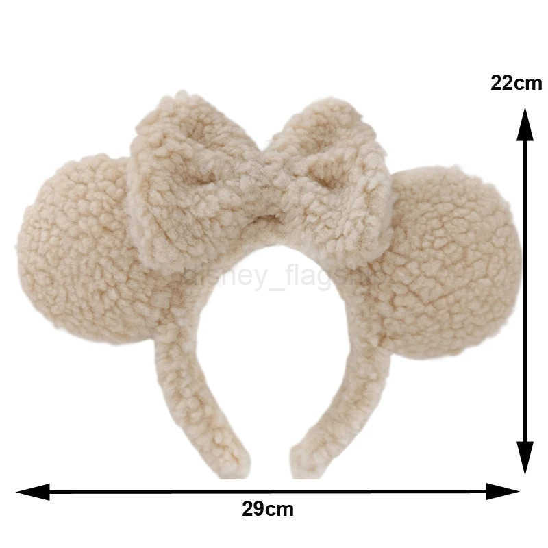 Disney 2024 Bow Bear Ear Hair Strap Womens Winter Cute Cartoon Facial Wash Strap Hair Hoop Korean Girl Hair Salon HeadbandXJ250504