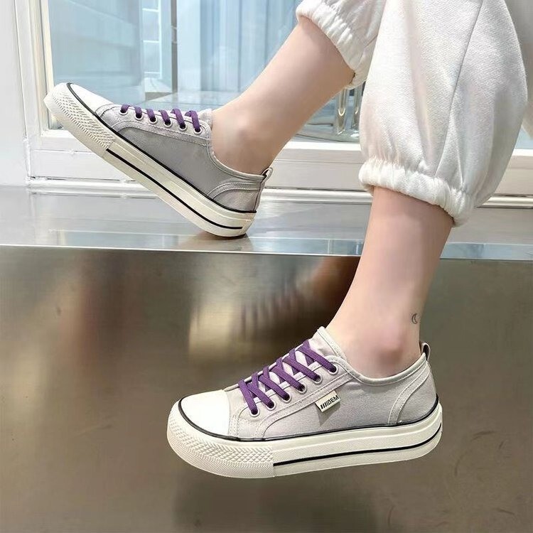 Mango Head Canvas For Women Spring And Autumn Thin New White Shoes Thick Soled Dad Sports Casual Black Board Shoes Ddmysaturn