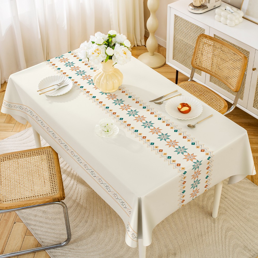 B420 small fresh simple pvc tablecloth waterproof and oil-proof wash-free high-grade ins style rectangular coffee table dining tablecloth