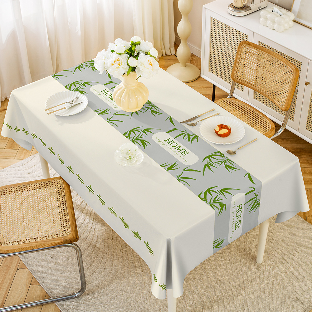 B422 small fresh simple pvc tablecloth waterproof and oil-proof wash-free high-grade ins style rectangular coffee table dining tablecloth