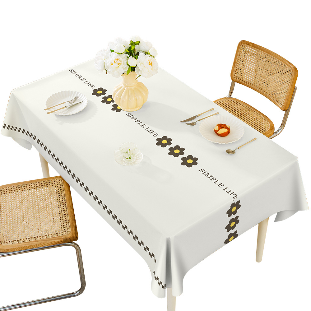 B420 small fresh simple pvc tablecloth waterproof and oil-proof wash-free high-grade ins style rectangular coffee table dining tablecloth