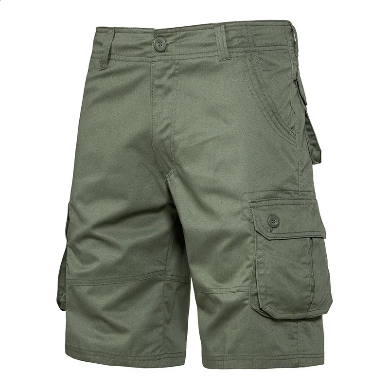 Mens Shorts Loose Large Size Multi-Pocket Overalls Summer Cotton Comfortable Nickel Pants Outdoor Casual Sports Beach Pants 250509