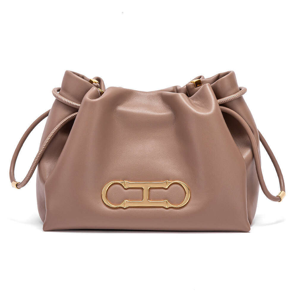 CHCH Fashion Trendy Letter Bundle Mouth Commuter Leisure Single Shoulder Crossbody Light Luxury Texture Bucket Bag