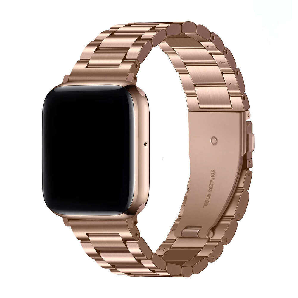 Suitable for Apple Watch three bead iwatch solid stainless steel metal strap