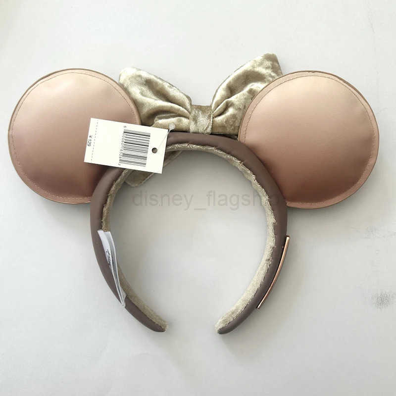 Disney 2025 Disney Minnie Mouse Ear Headband PU Leather Embroidered Hair Party Christmas Halloween Girl Role Playing CostumeXJ250504