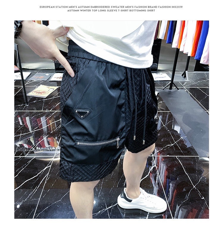 New Luxury Men's T-shirt European High-end Designer Patchwork Casual Short Sleeved Top T-shirt Summer Men's Fashion Letter Zipper Shorts Two