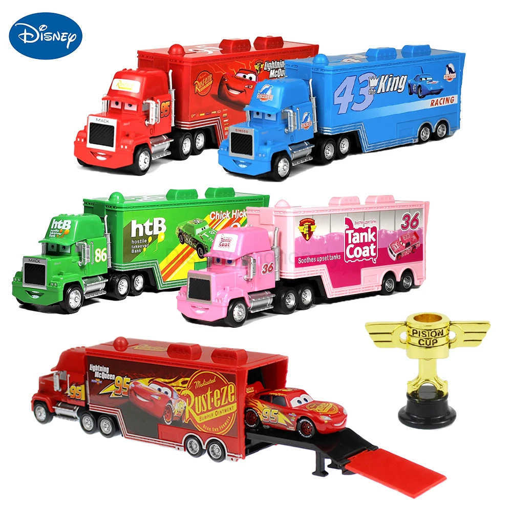 Disney Pixar Cars 3 Container Trucks Disney Toy Lightning McQueen Racing Family Series Flo Diecast Model Cars Boys Girls Childrens Gifts Z250504