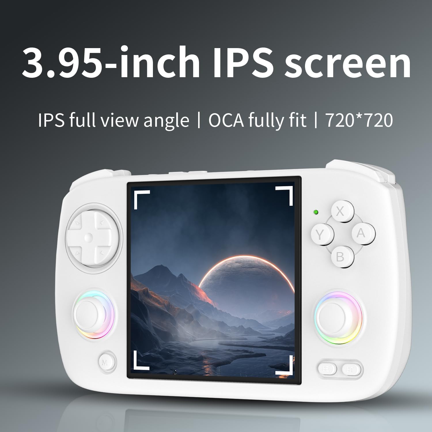 RG CubeXX Handheld Game Console with RGB Joystick Lighting, 3.95 Inch IPS Screen Linux System 3800mAh Battery, Built in 64G with 5421 Games, Supports 