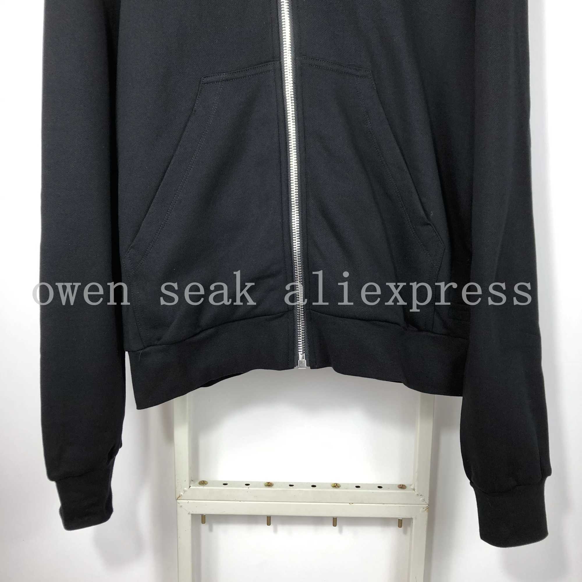 Owen Seak Men Hoodies Sweatshirts Gothic Mens Clothing Classic Autumn High Street Hip Hop Women Solid Black Zip Hoodies Jacket X250504