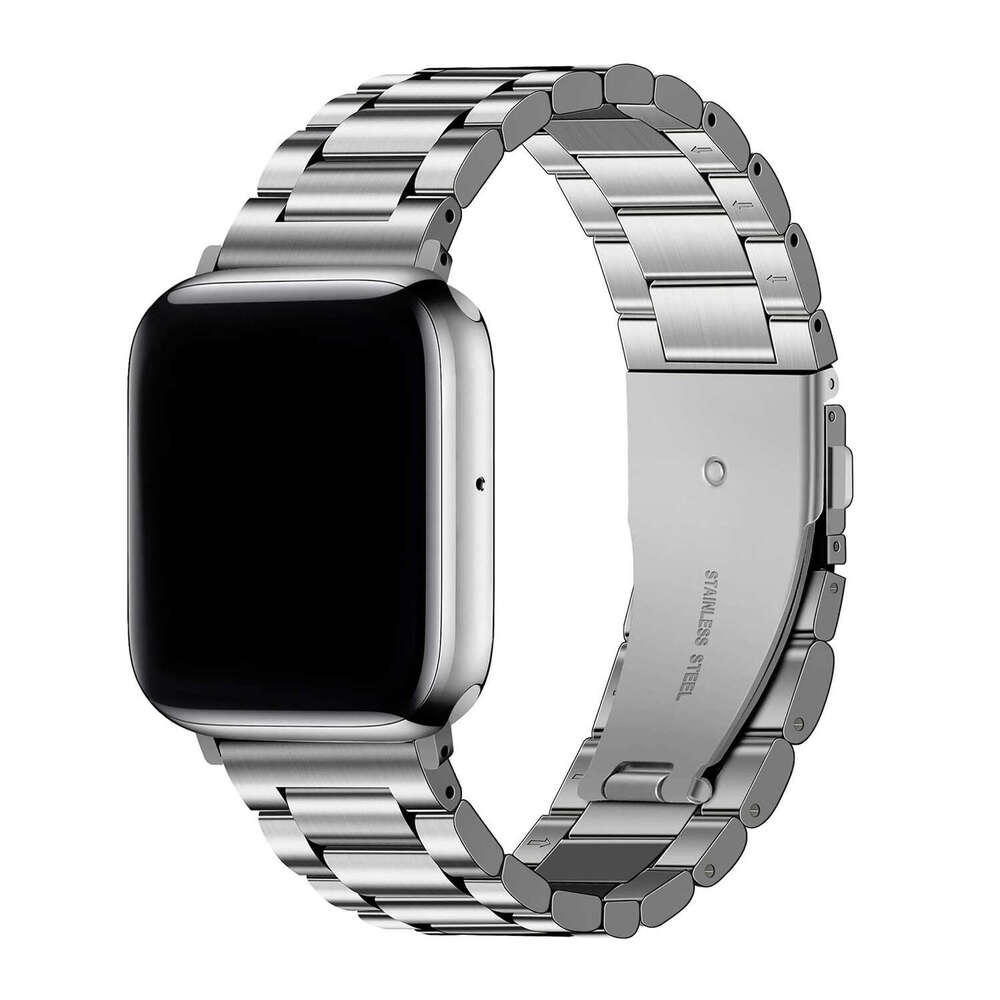 Suitable for Apple Watch three bead iwatch solid stainless steel metal strap