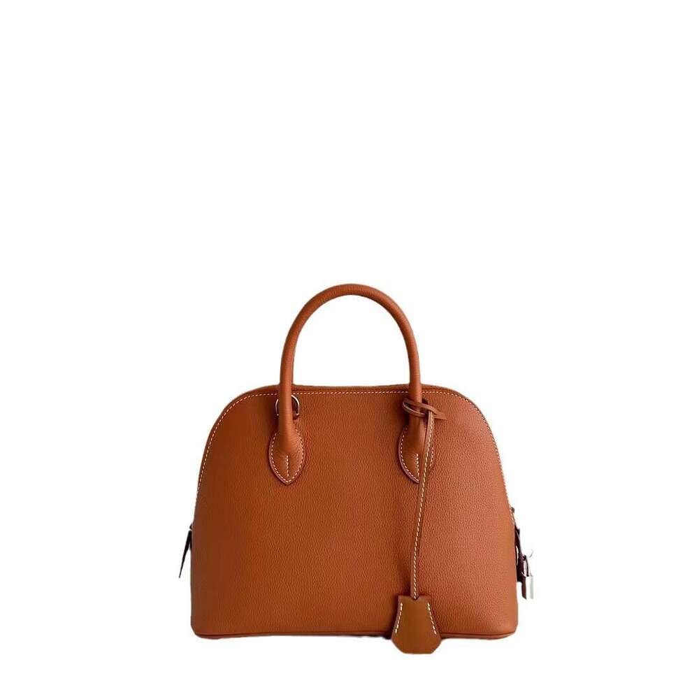 Hand sewn high-end bowling 25 shell bag Bolide top layer cowhide niche crossbody handbag for women