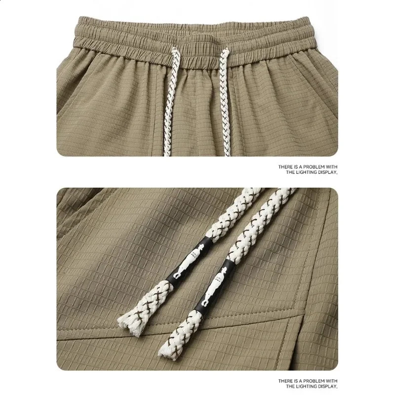 Casual Short Pants Ice Silk Breathable Multi Pockets Outdoor Fhishing Hiking Shorts Men Lightweight Cargo Shorts Summer Fashion 250530