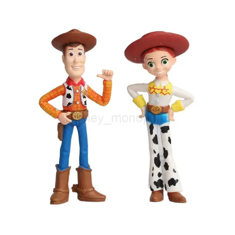 Disney 7PCS Disney Toy Story 4 Action Figure Toys Woody Jessie Buzz Lightyear Forky Pig Bear Cosplay Model Doll Figurine Kids Gifts Z250504
