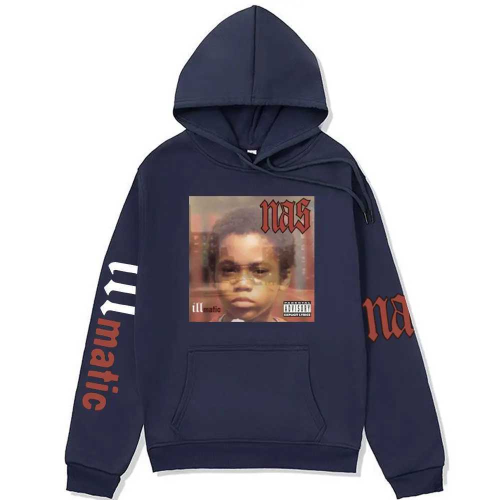Rap singer Nas Illmatic Album cover print hoodie mens spring fashion long sleeved sportswear super large hoodie zipper mens X250504