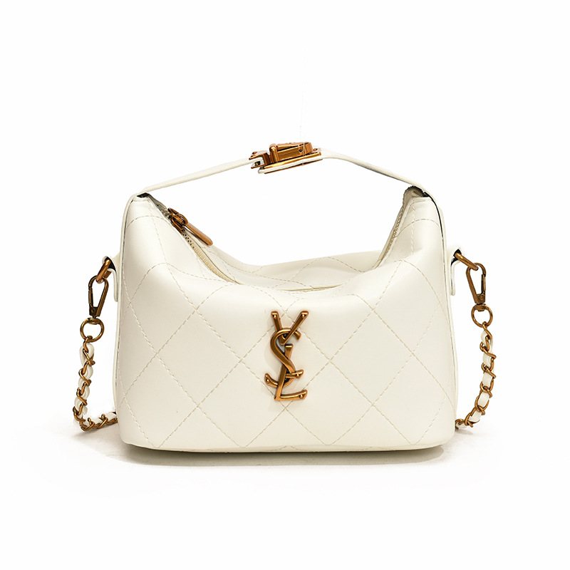 Embroidery line rhomb chain small satchel bag bag women's new hand carry small square bag small one shoulder crossbody bag