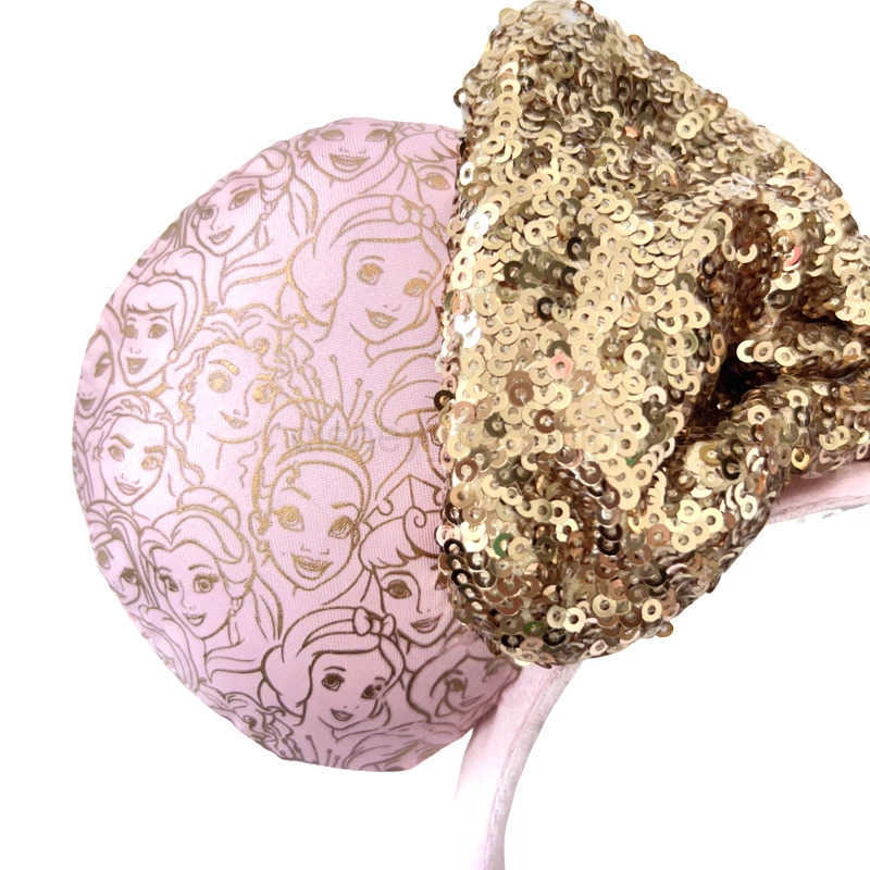 Disney 2024 Disney Princess Minnie Mouse Ear Strap suitable for female Disney theme park Mickey adult/child plush sequin role-playing girl accessories