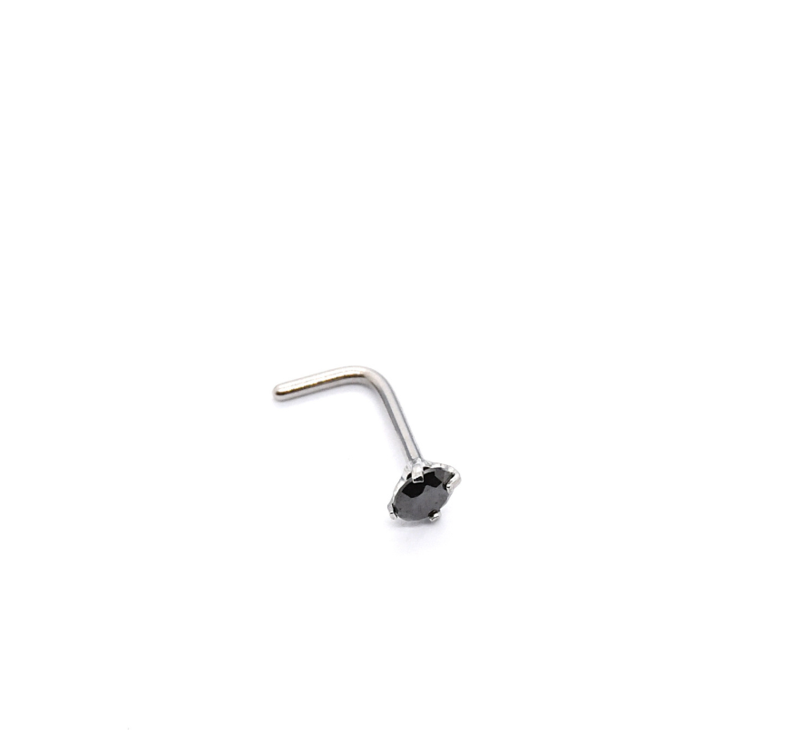 Right Grand Implant Grade ASTM F136 Titanium 20G 2mm Round CZ Nose Screw Studs Rings Piercing Jewelry