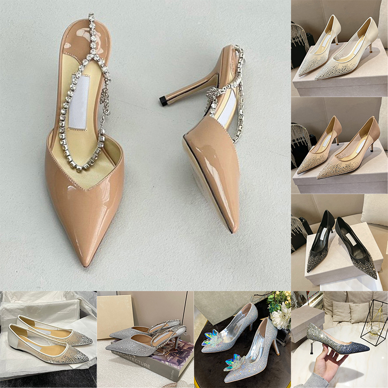2025 Designer dress shoes Elegant Womens Rhinestone Pumps luxury stylish Sandals Comfortable High Heels for Party Wedding with Crystal Details