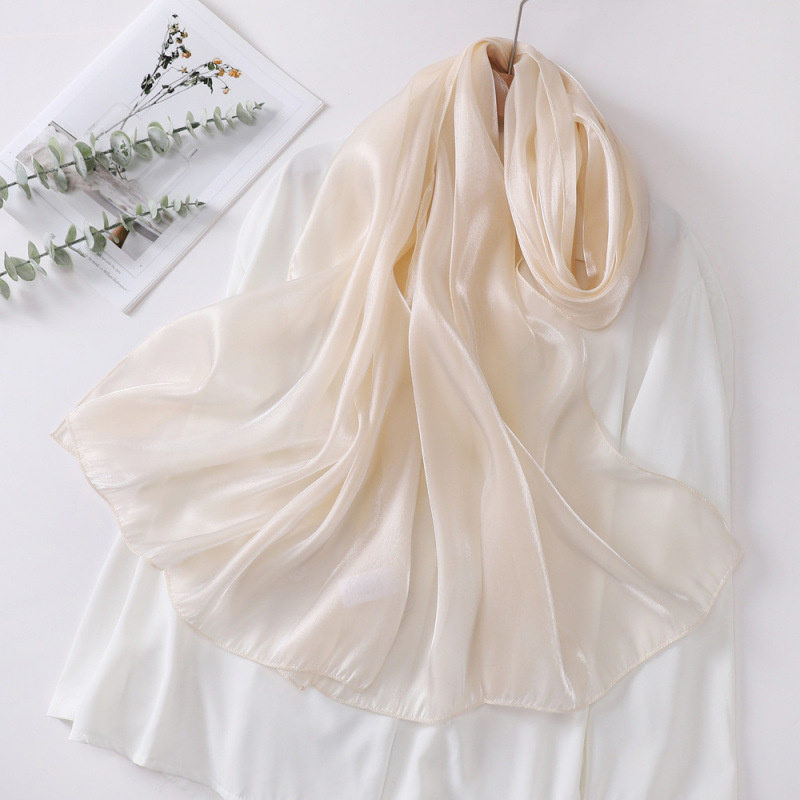 K613 Scarf for women Organza shiny silk scarf long strip high-end Southeast Asian Malaysian women black headscarf