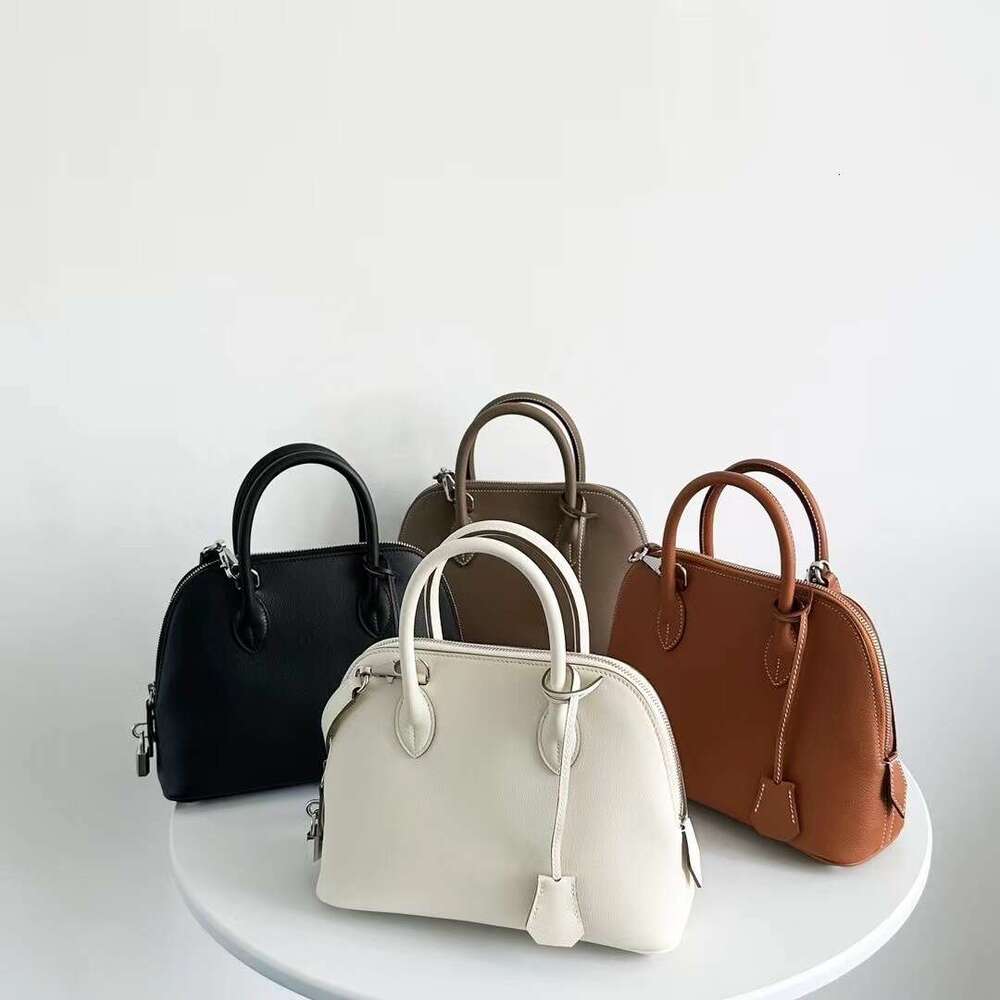 Hand sewn high-end bowling 25 shell bag Bolide top layer cowhide niche crossbody handbag for women