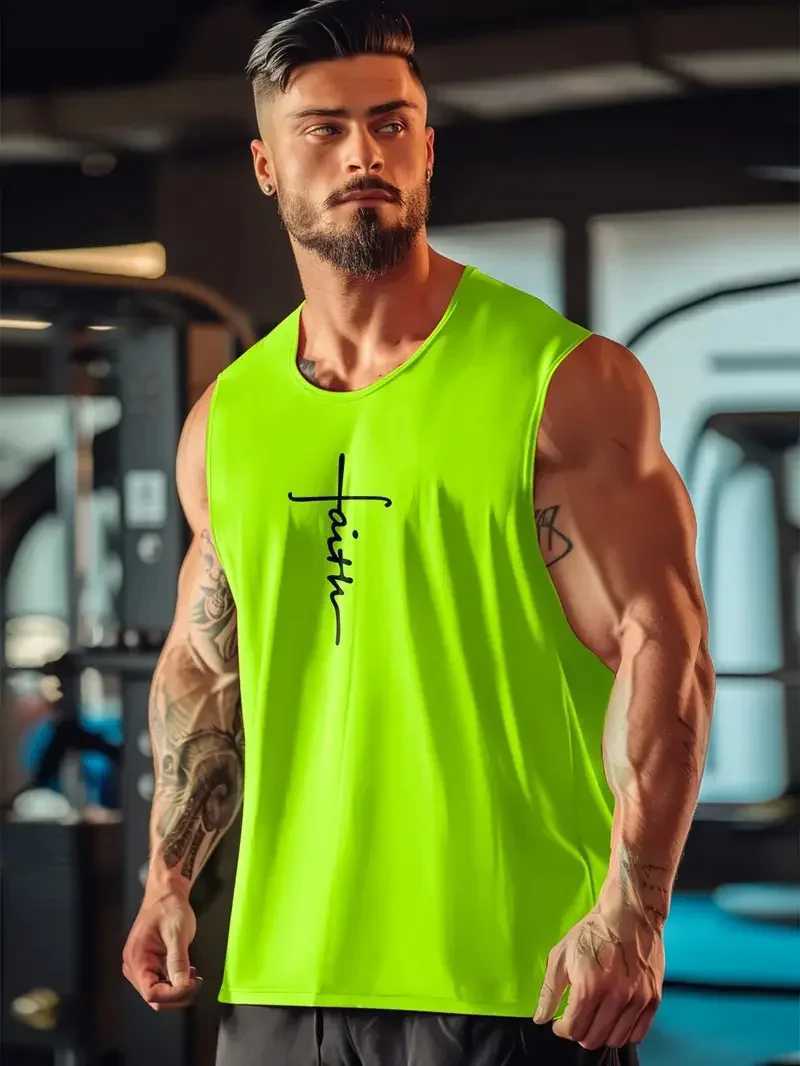 Summer Breathable Mens Tank Top Hip Hop Trend Harajuku Slveless Shirt Fashion Comfortable Run Sports Man Vest Casual Gym Ts X250504