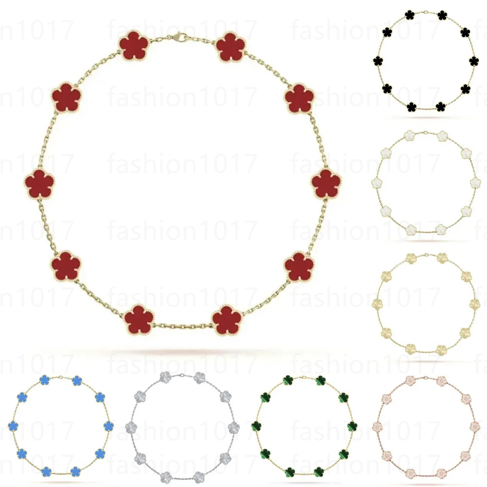 designer Necklace for Women Clover 10Flowers necklace Classic Fashion Women's Jewelry Pendant necklace 18K Gold Agate Shell Jewelry Four-leaf necklace Jewelry
