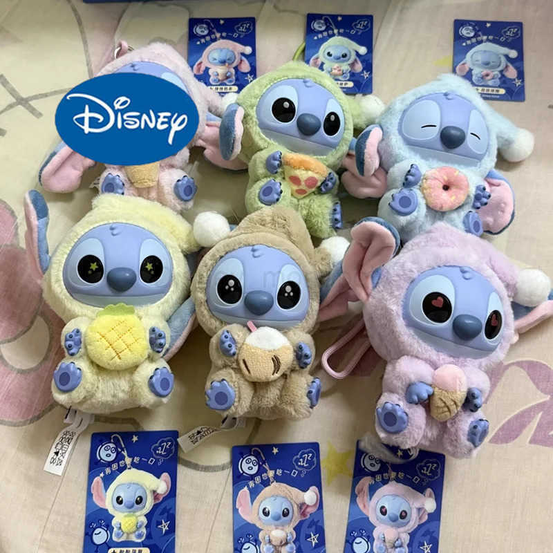 Disney Real Disney Lilo Stitch Pajama Party Series Vinyl Doll Blind Box Toy Animated Character Stitch Doll Decorative Toy Childrens Gift Z250504