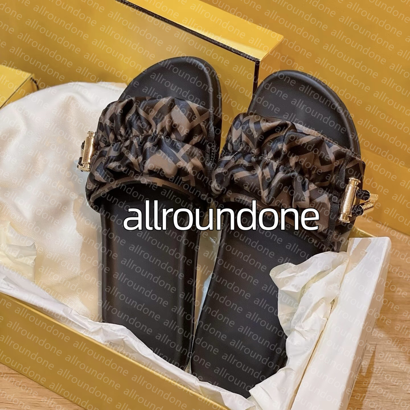 Designer Sliders Denim women sandals man Slippers Black Brown Sandals Flat sandals Platform Slipper Pattern Fabric Sandal Buckle Sandals Flat Leather Sandals 35-45