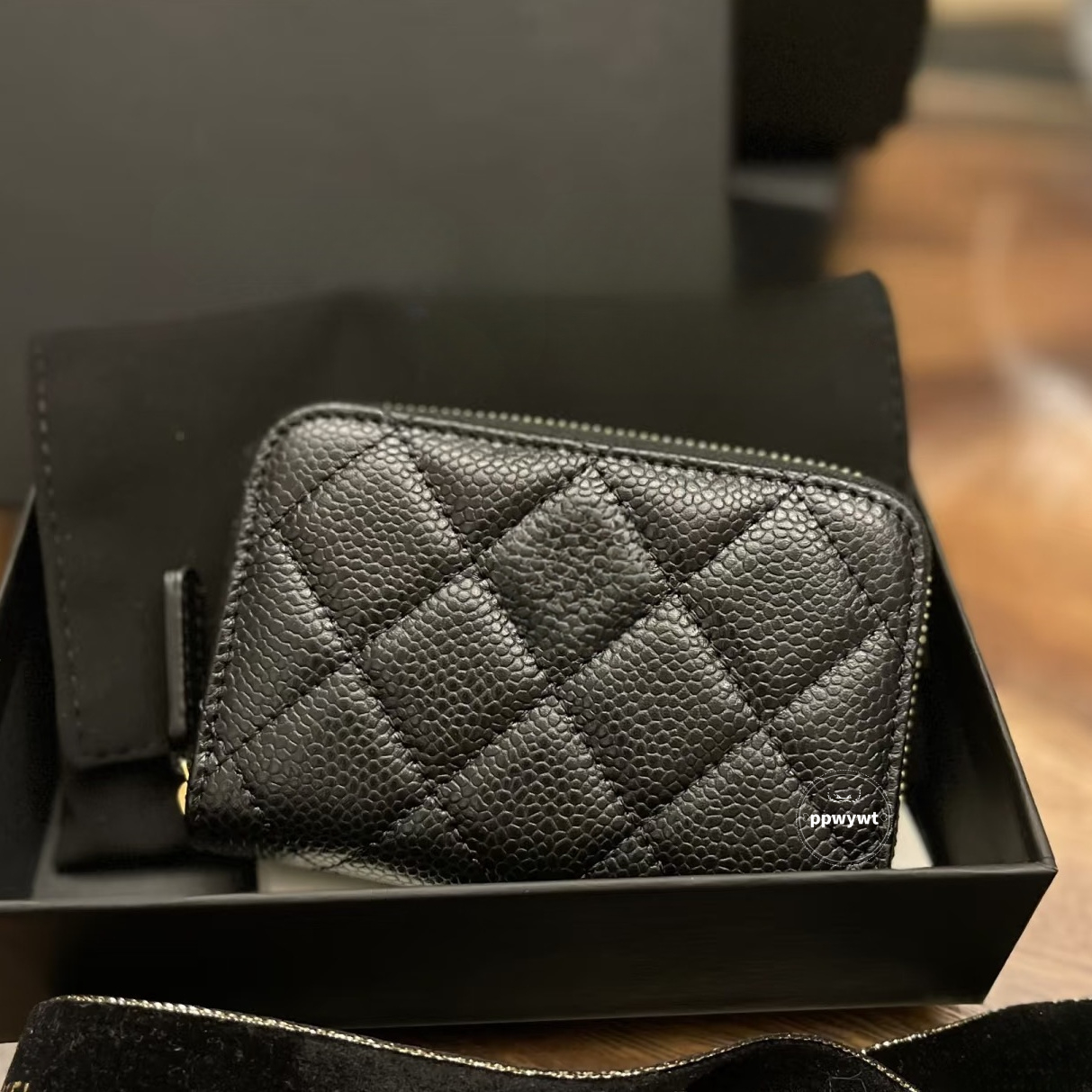 Luxury Card Holder Designer Women's Wallet Caviar Leather Small Flap Clutch High Quality Coin Purse Fashion Brand Style Handbag Purse Compact Wallet with Box