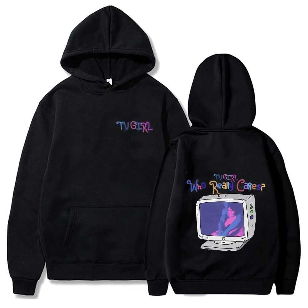 TV Girl Who Really Cares Music Album Hoodie Harajuku Hooded Sweatshirts TV Girl Hooded Pullover Men Women Casual Streetwear Tops X250504