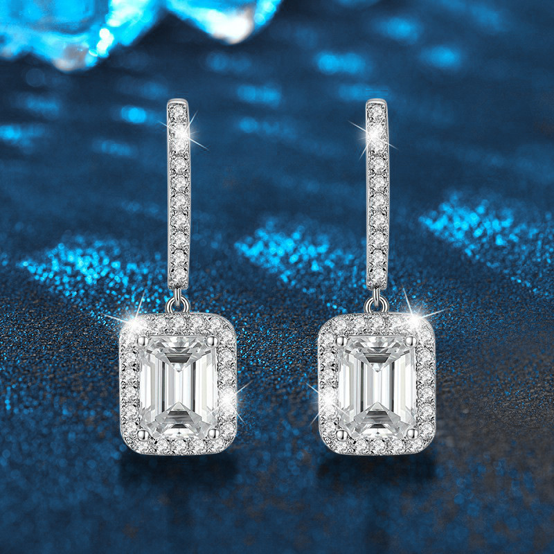 D-color Moissanite Teardrop Earrings