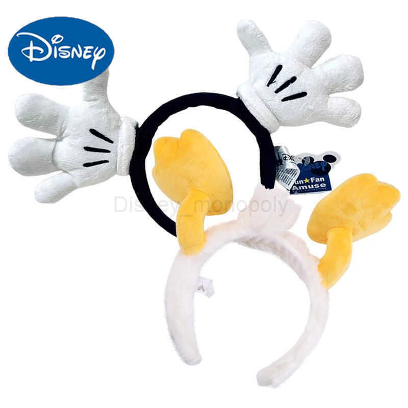 Disney Mickey Hand Headband Hairhoop Donald Duck Foot Cartoon Classic Disneyland Plush Mickey Mouse Headband Women Headwear Z250504