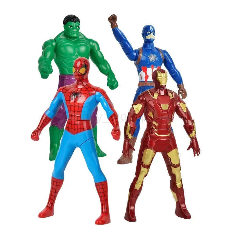 Disney 18cm Disney Spider Man Hulk Iron Man Action Picture Christmas Gift PVC Movable Joints Rotating Doll Series Model Gift Z250504