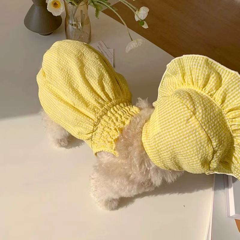 T00130 Summer Thin Lace Strawberry Pet Teddy Panda Cat Schnauzer Poodle Small Dog Clothes