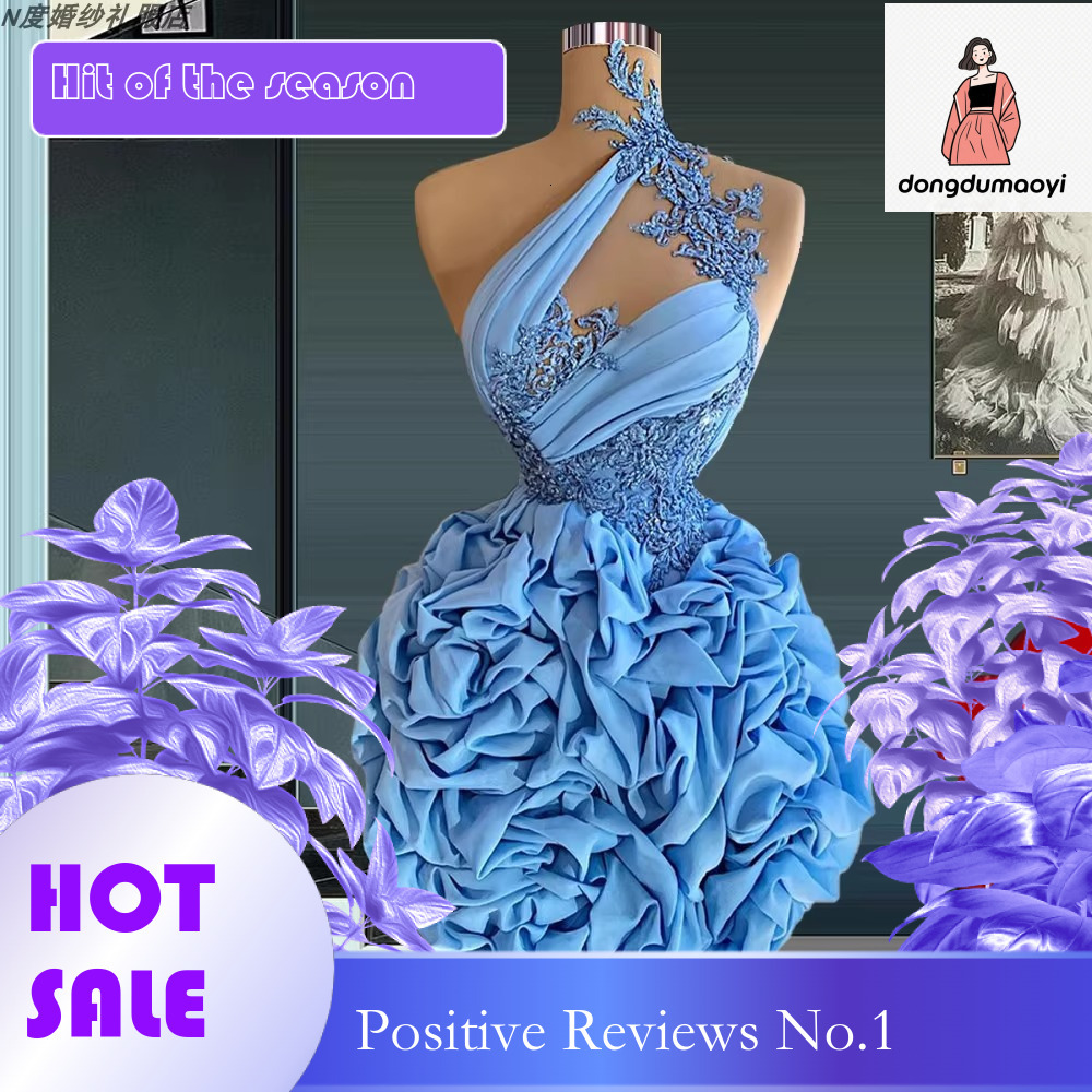 dongdumaoyi Blue evening slim fit short style for daily wear, nightclub party, birthday party dress