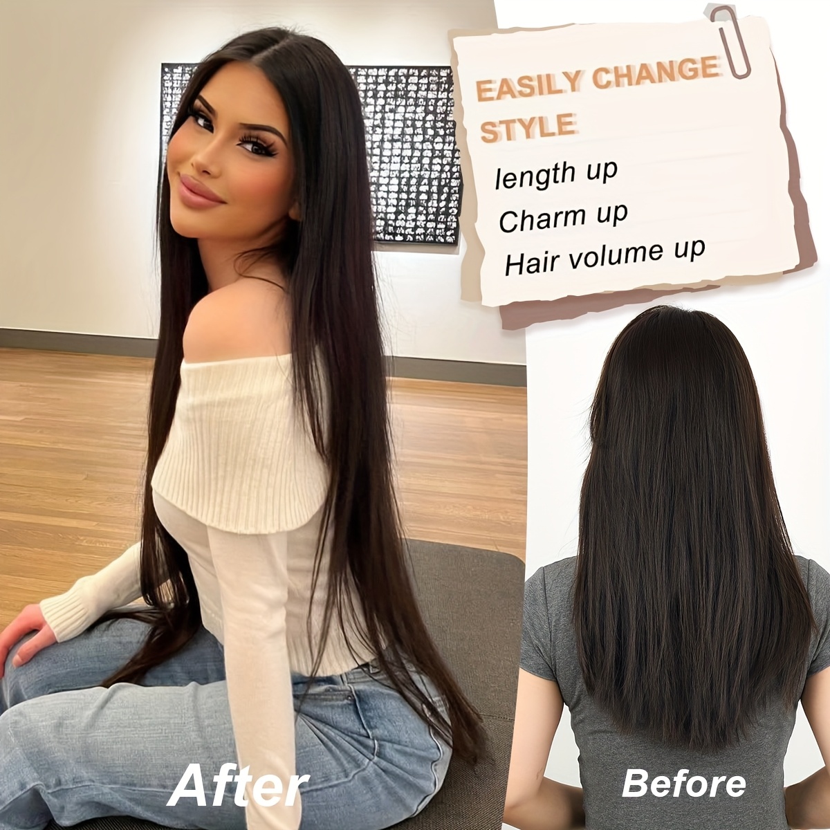 Stylish All-In-One Synthetic Hair Extension Sheet - Perfect for Parties, Holidays (Easter/Halloween/Christmas)