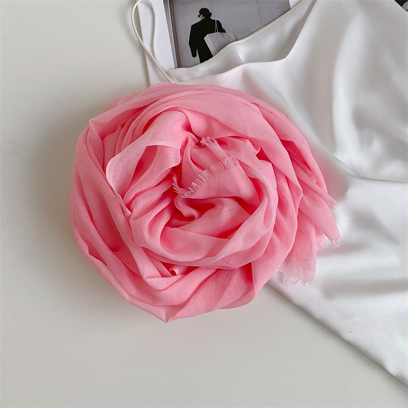 K1209 Thin women's desert shawl color winning cotton and linen beige versatile scarf Xinjiang travel sunscreen scarf