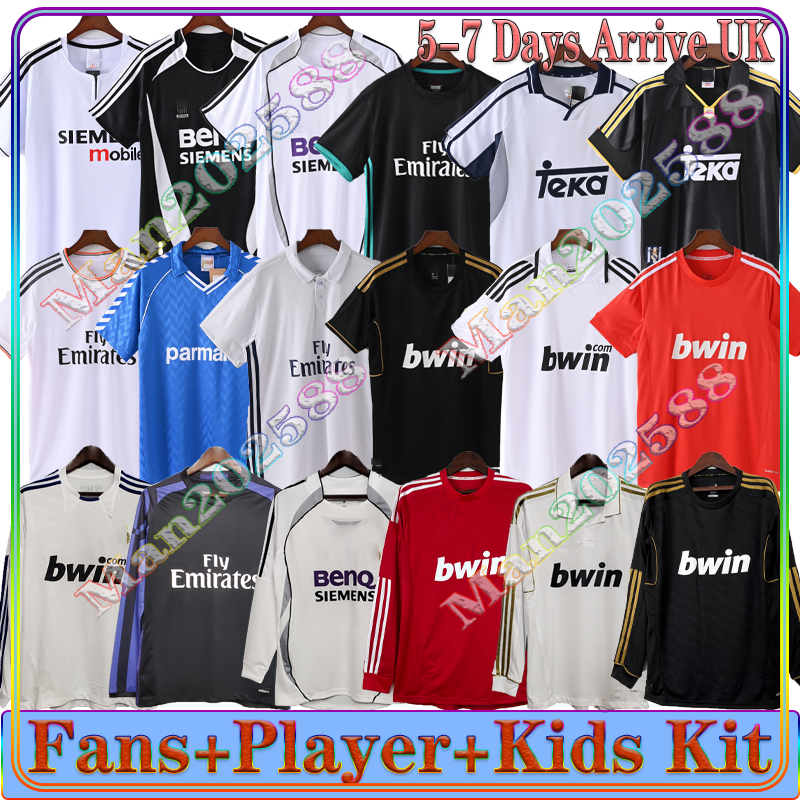 84 85 87 88 94 96 97 98 99 Ronaldo Raul Retro Football Shirt Retro Long Sleeve 2000 01 02 03 04 05 R.CARLOS Guti FIGO SEEDORF MIJATOVIC SERGIO RAMOS Classic Football Shirt