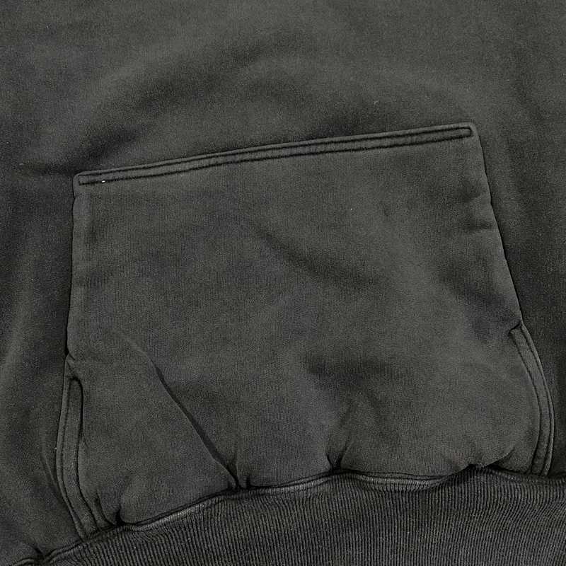 Autumn and Winter Best Quality Double Layer West Hoodie Mens Heavy duty Fabric Pulling Vintage Washed Black Super Large Hoodie X250504