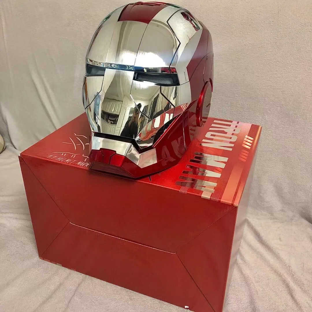 Disney Iron Man 1 1 Helmet Mk5 Mk50 Avengers War Machine Cosplay Electric Open Close English Voice Remote Control Toys Christmas Gifts W250504